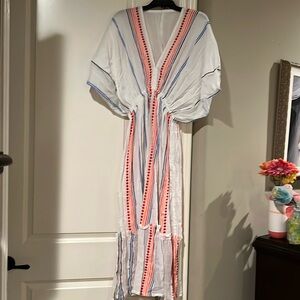 LemLem Hiwot Plunge Neck Dress